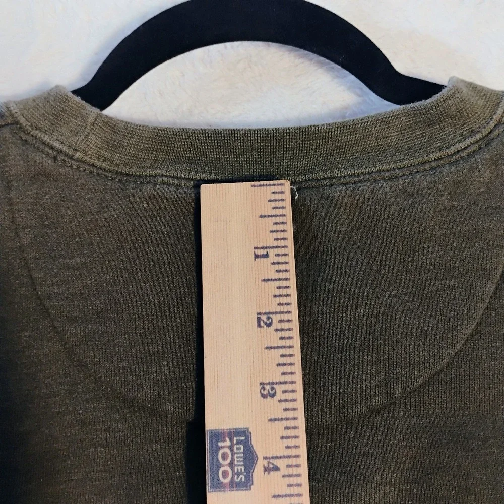 St Johns Bay Pullover Knit Sweater Mens Large Olive Green Crewneck Long Sleeve